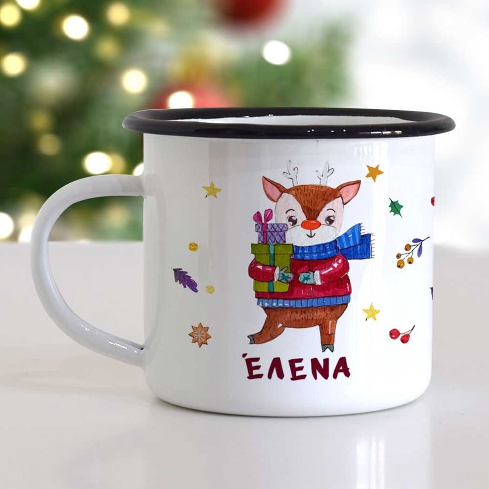 Reindeer - Christmas S/Steel Enamel Mug - GOTShirts