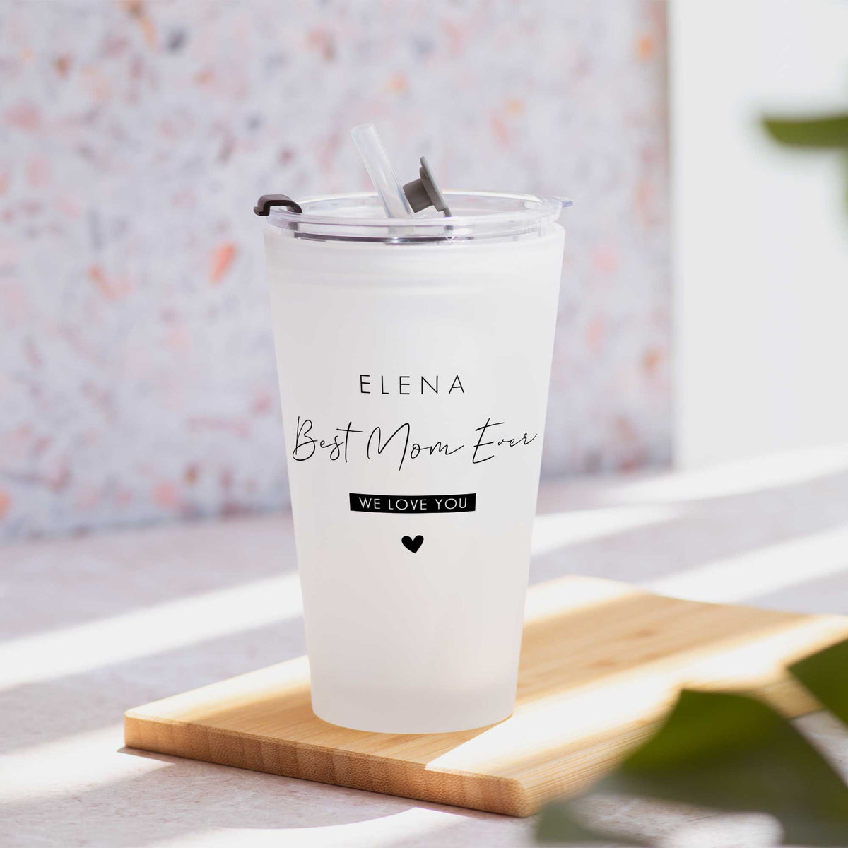 Best Mom Ever - Frosted Glass Tumbler With Straw - GOTShirts