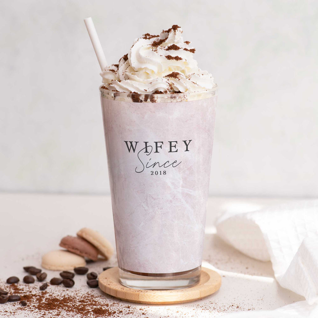 Wifey Since - Glass Latte Mug - GOTShirts