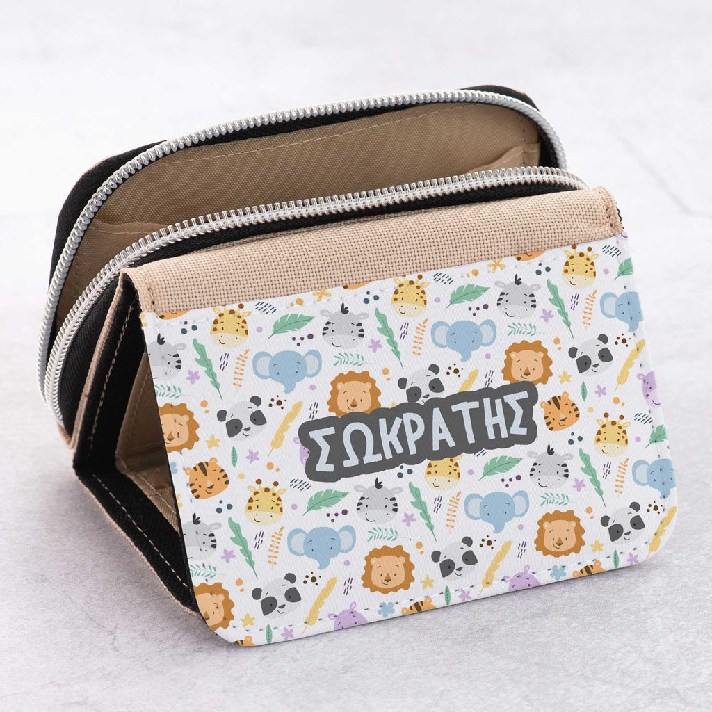 Boy Animals Pattern - Kid's Jean Wallet - GOTShirts