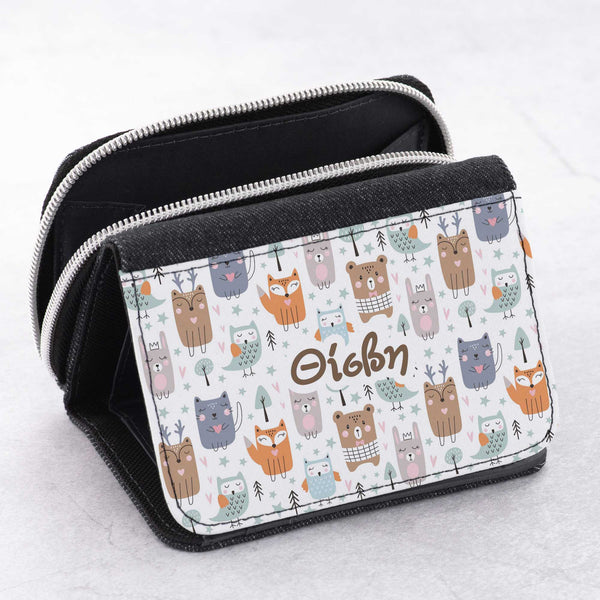 Cute Animals Pattern - Kid's Jean Wallet - GOTShirts