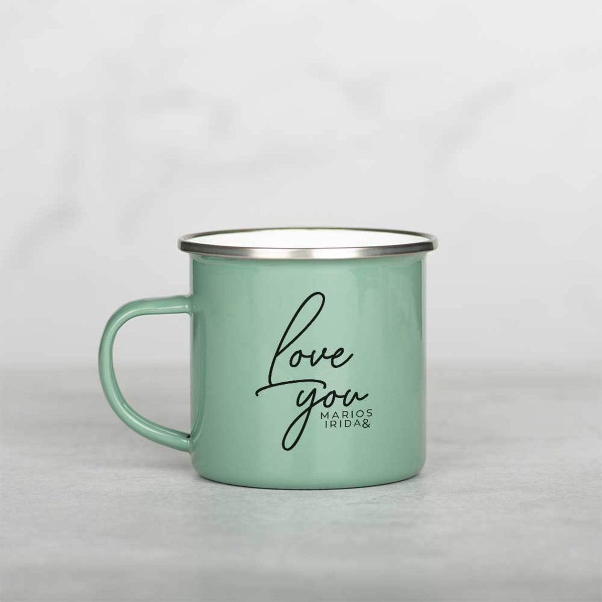 Love You - Colored Enamel Stainless Steel Mug - GOTShirts