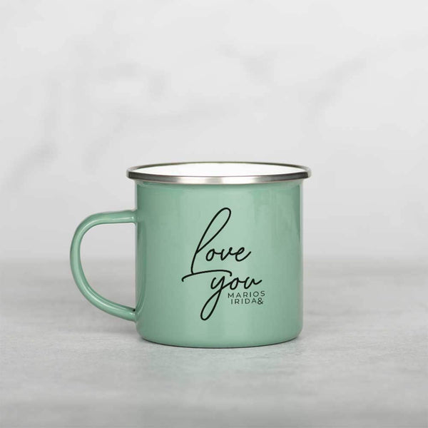 Love You - Colored Enamel Stainless Steel Mug - GOTShirts