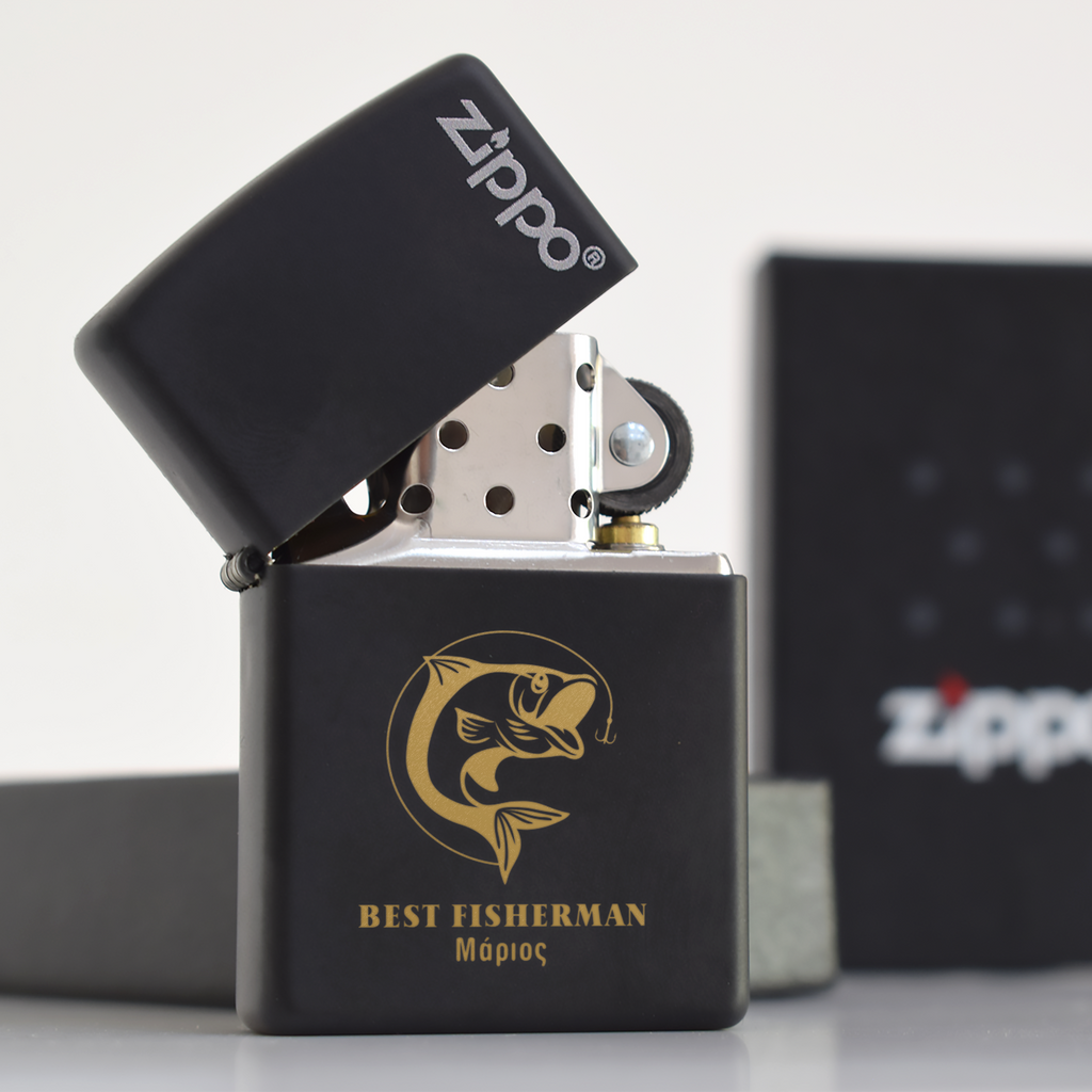 Best Fisherman - Black Zippo® Lighter (Engraved)