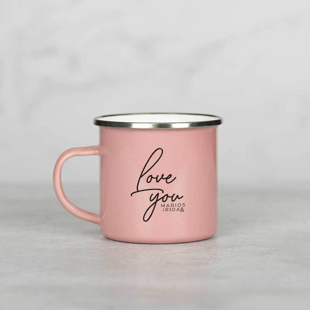 Love You - Colored Enamel Stainless Steel Mug