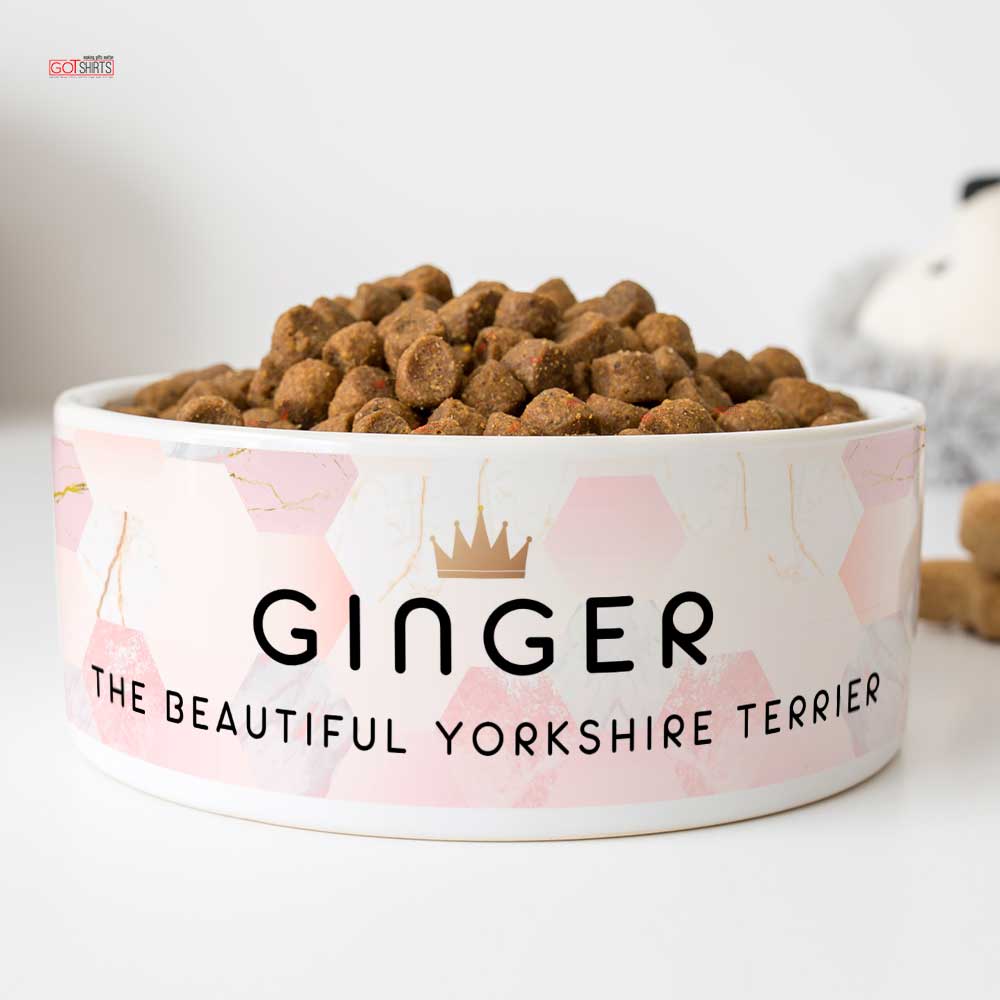 Pink Marble - Pet Ceramic Bowl - GOTShirts