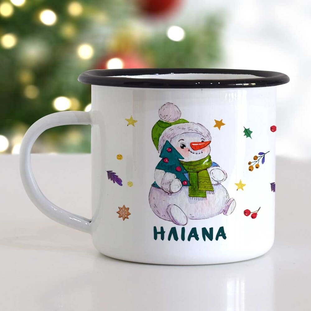 Snowman - Christmas S/Steel Enamel Mug - GOTShirts