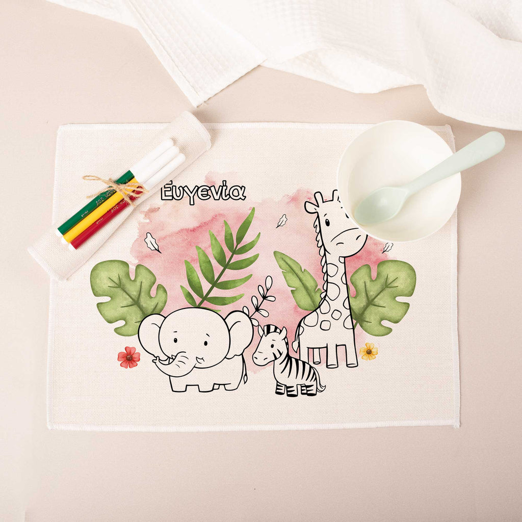 Jungle Animals Girl - Placemat