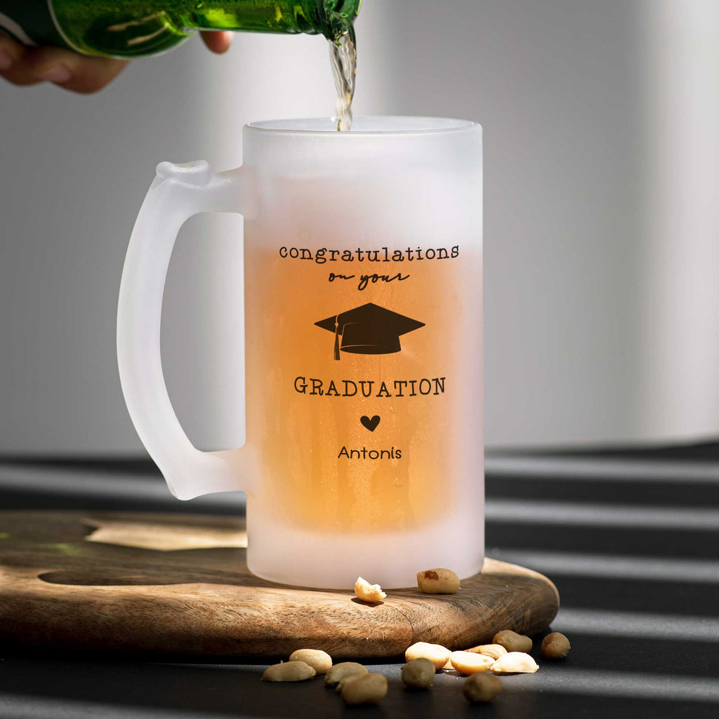Congratulations On Your Graduation - Frosted Beer Glass - GOTShirts