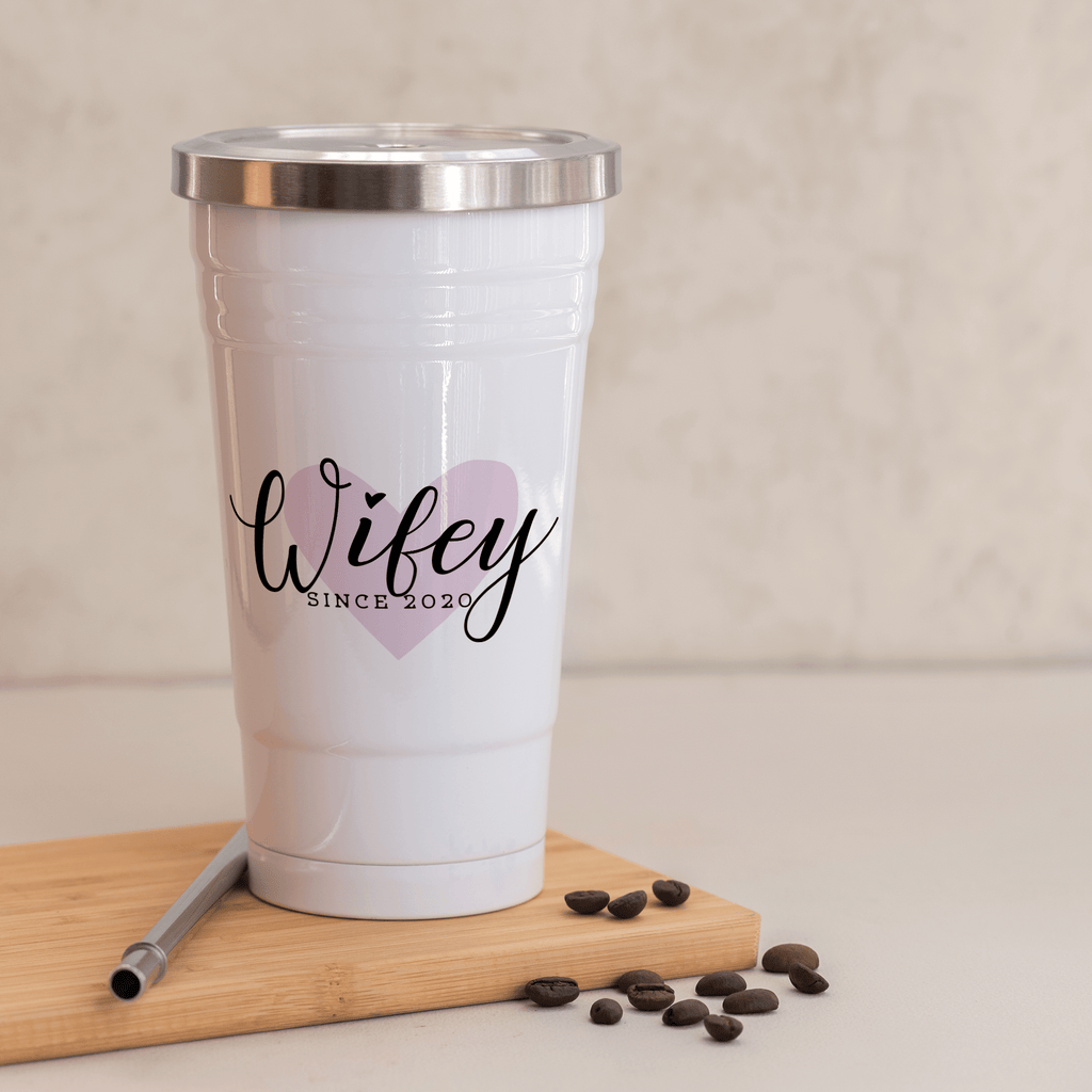 Wifey - Stainless Steel Tumbler With Straw - GOTShirts