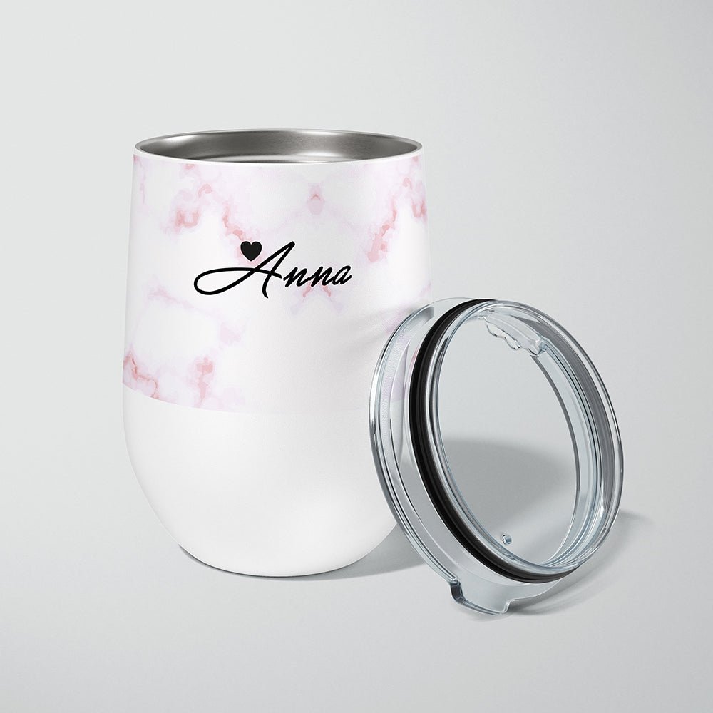 Pink Marble - Stainless Steel White Mug - GOTShirts