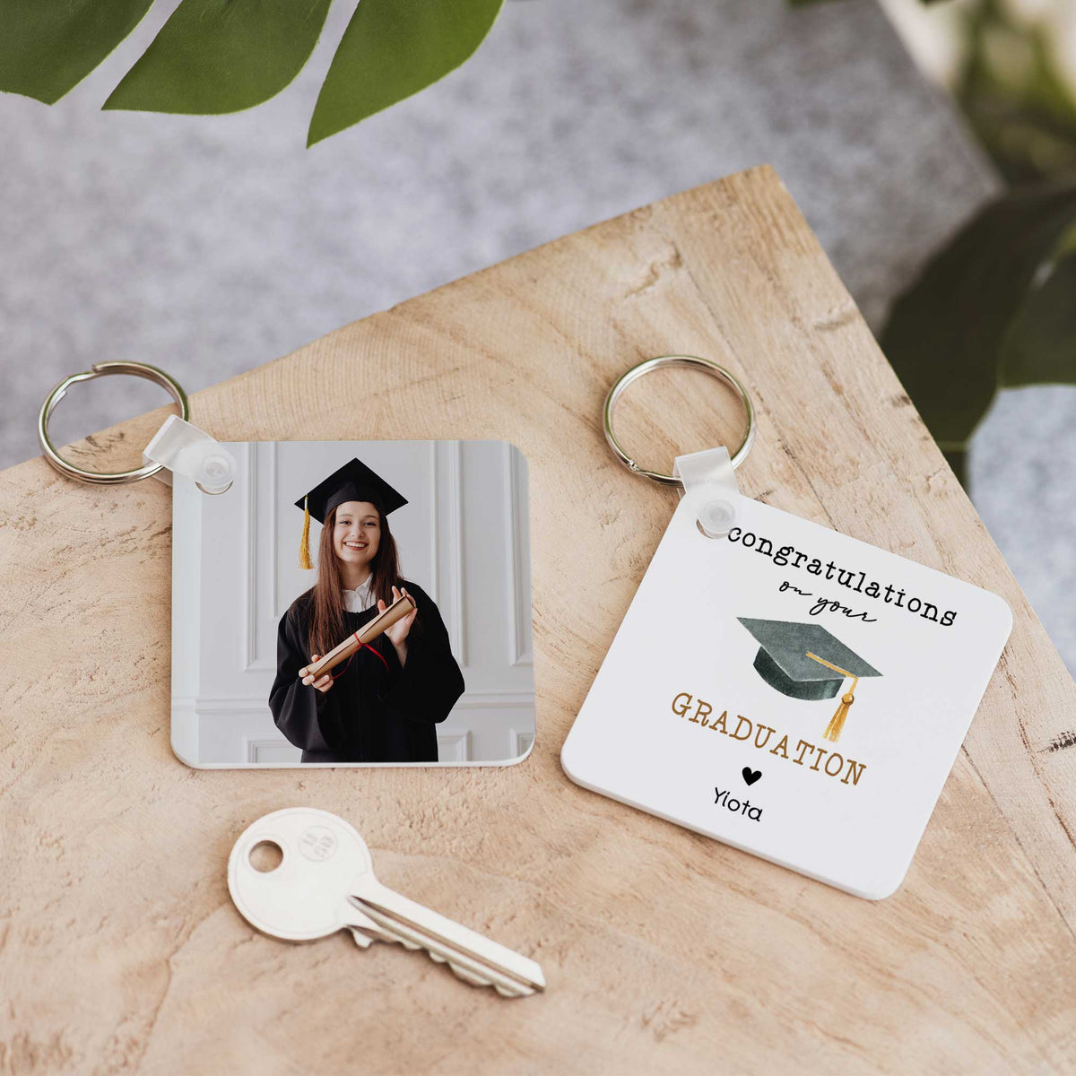 Congratulation On Your Graduation - Square Plastic Keyring - GOTShirts