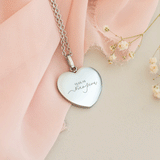 Name & Date - Heart Necklace (Engraved)