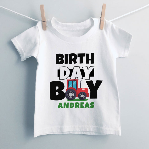 Red Tractor Birthday Boy T-Shirt - GOTShirts