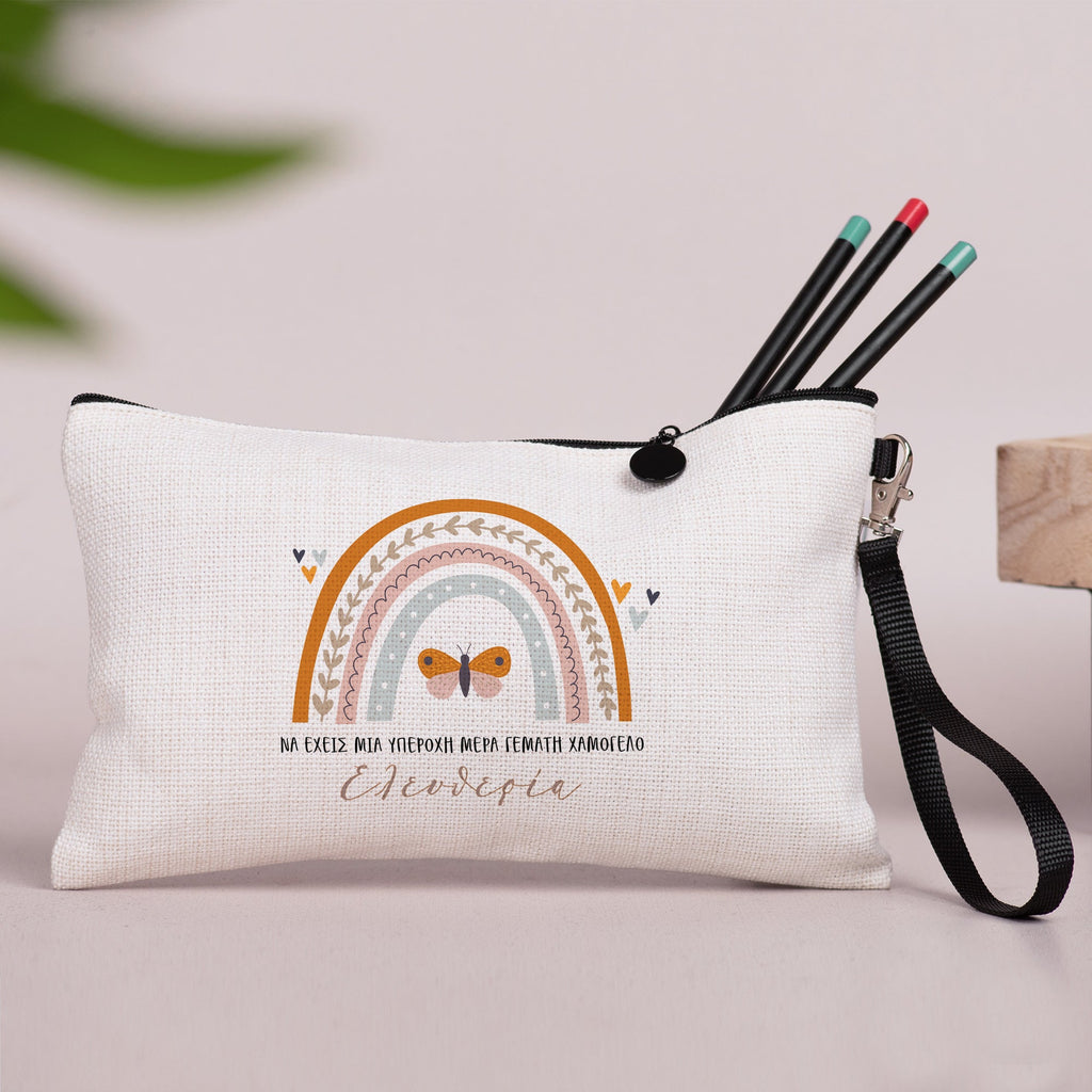 Butterfly Rainbow - Linen Pencil Case - GOTShirts
