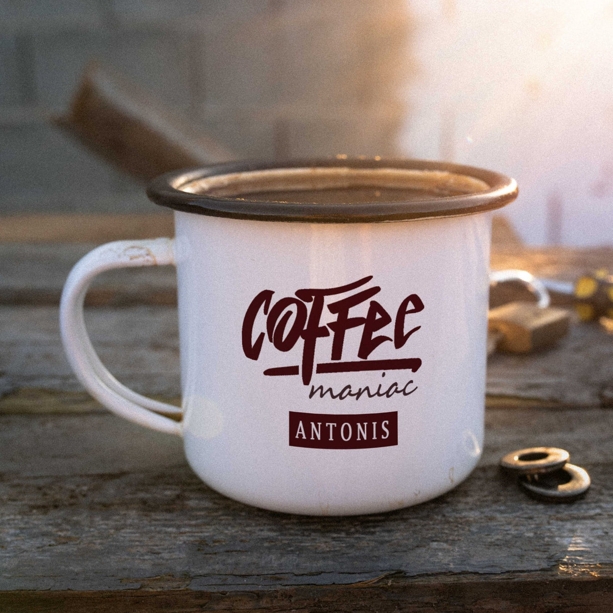 Coffee Maniac - Stainless Steel Enamel Mug - GOTShirts