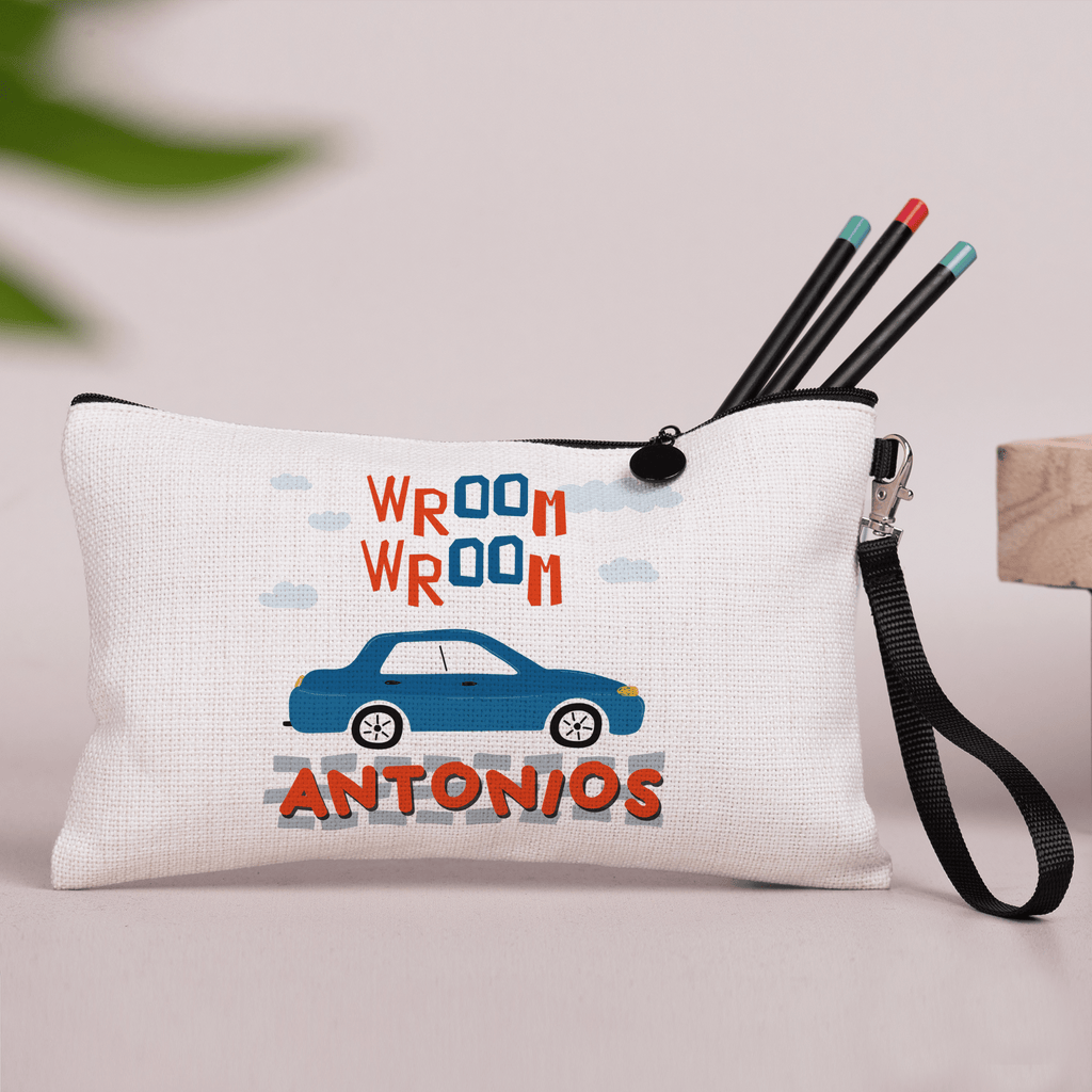 Blue Car - Linen Pencil Case - GOTShirts