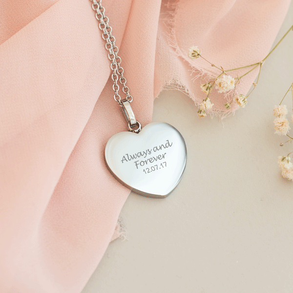 Always and Forever - Heart Necklace (Engraved)