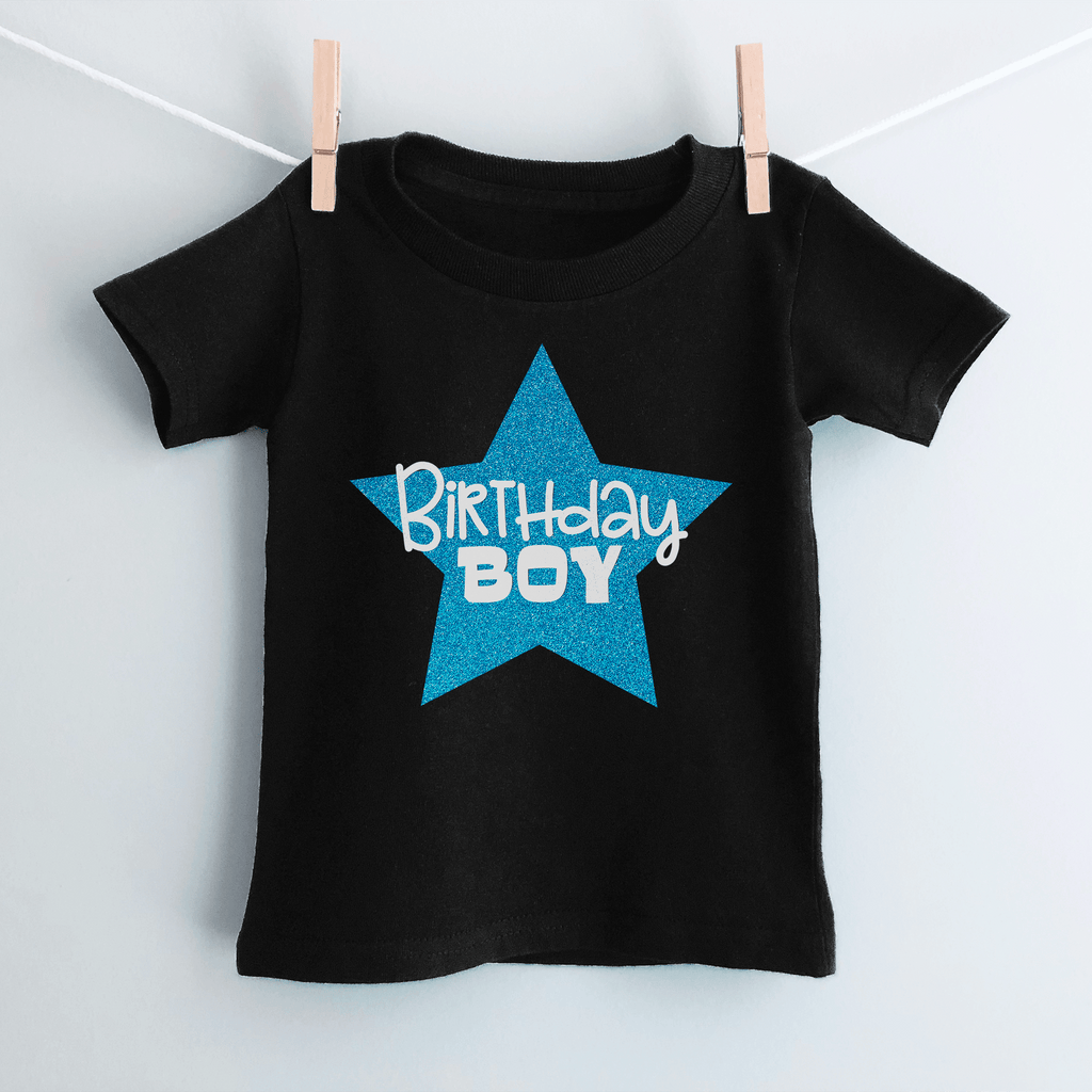 Birthday Boy Glitter Star T-Shirt - GOTShirts