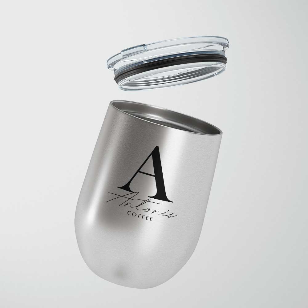 Name And Letter - Stainless Steel Silver Mug - GOTShirts