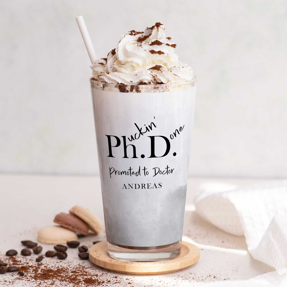 Ph.uckin D.one - Glass Latte Mug - GOTShirts