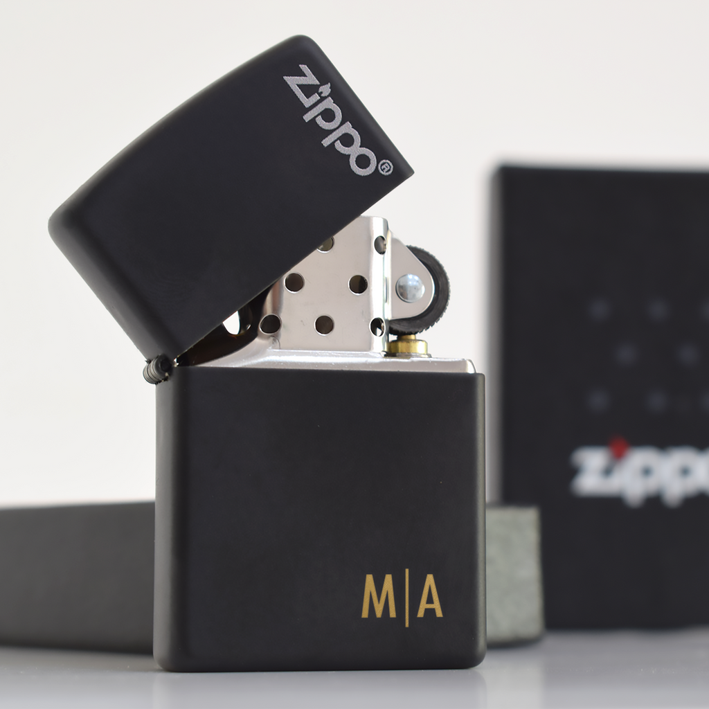 Name Initials - Black Zippo® Lighter (Engraved)