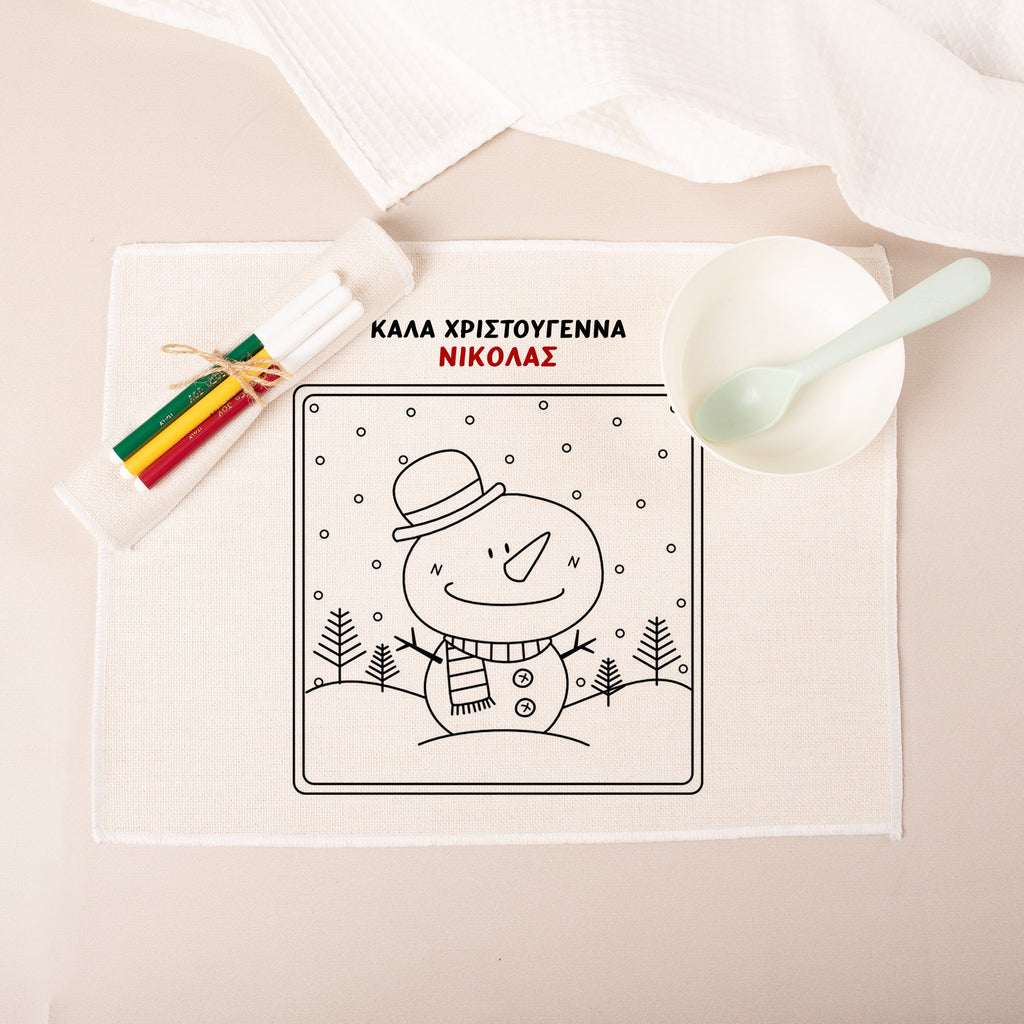 Christmas Snowman - Placemat - GOTShirts