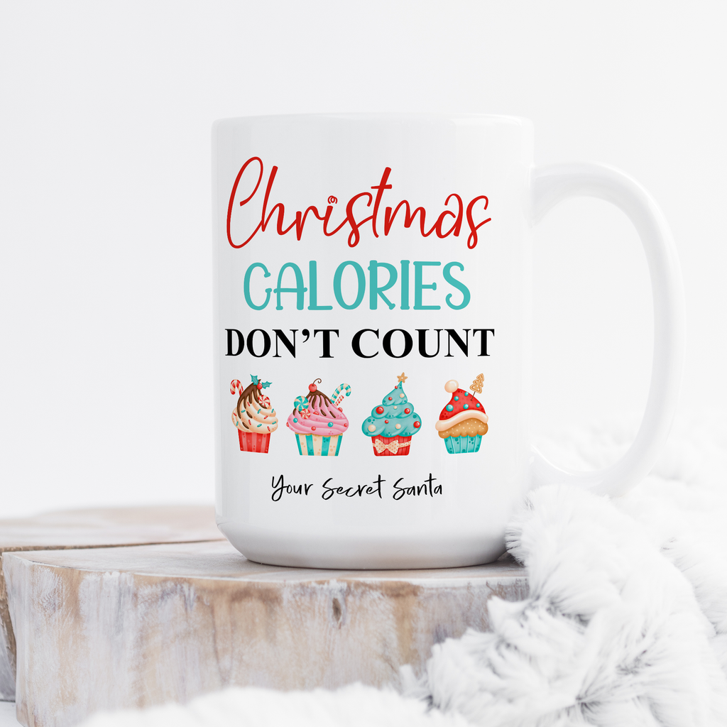 Christmas Calories Don't Count - Large Ceramic Coffee Mug