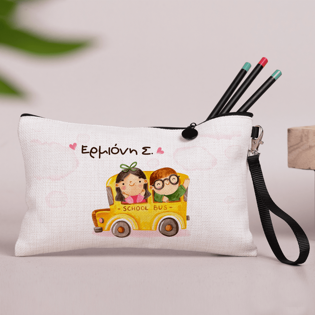 School Bus - Linen Pencil Case - GOTShirts