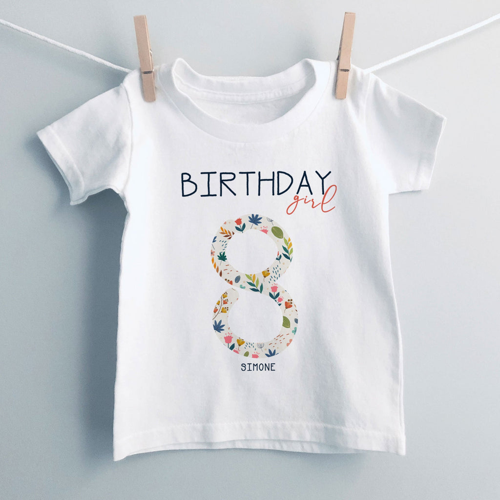 Floral Number Birthday Girl T-Shirt - GOTShirts