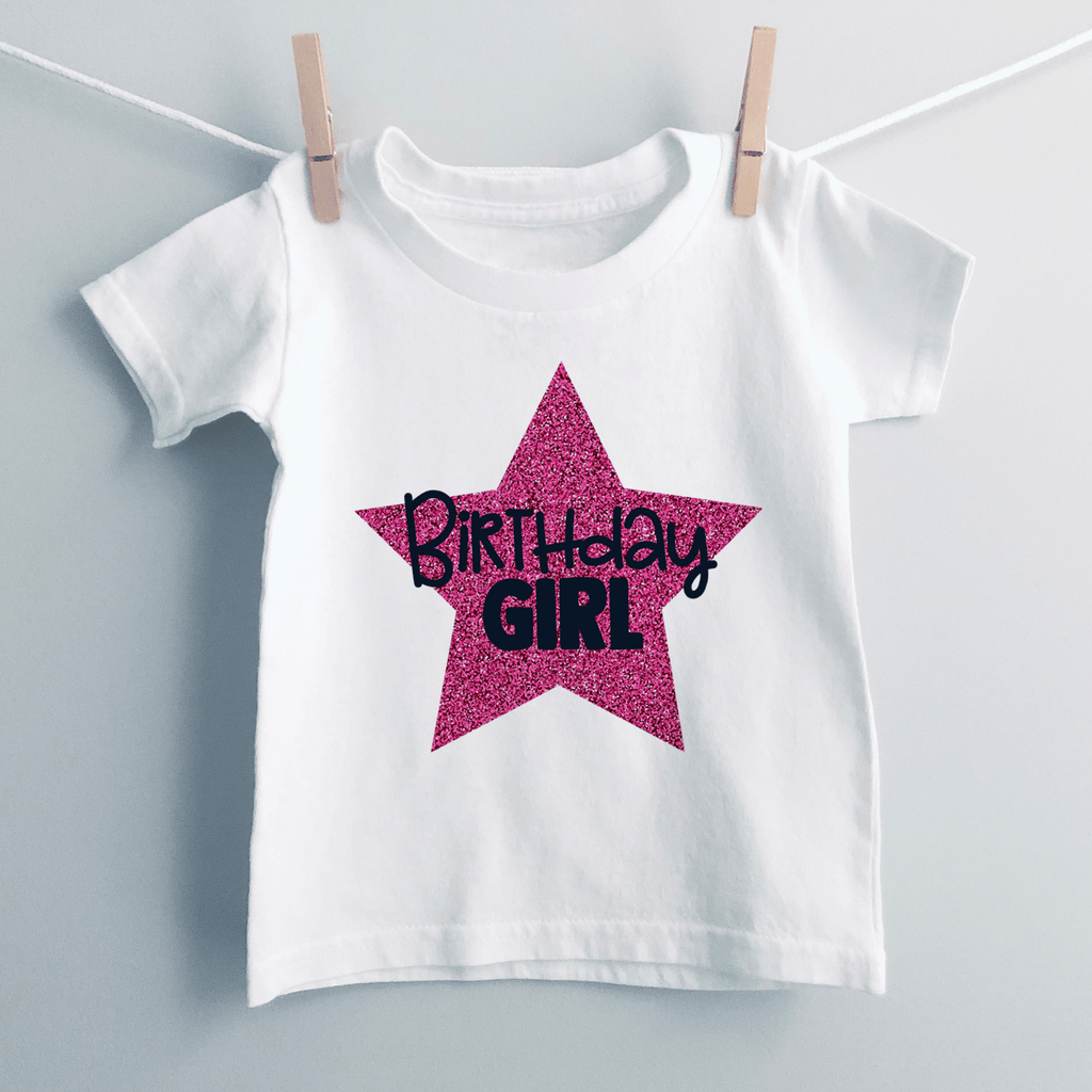 Birthday Girl Glitter Star T-Shirt - GOTShirts