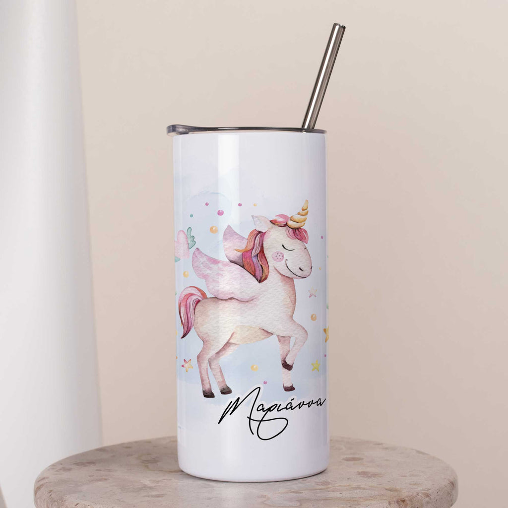 Unicorn - White Skinny Tumbler 16oz - GOTShirts