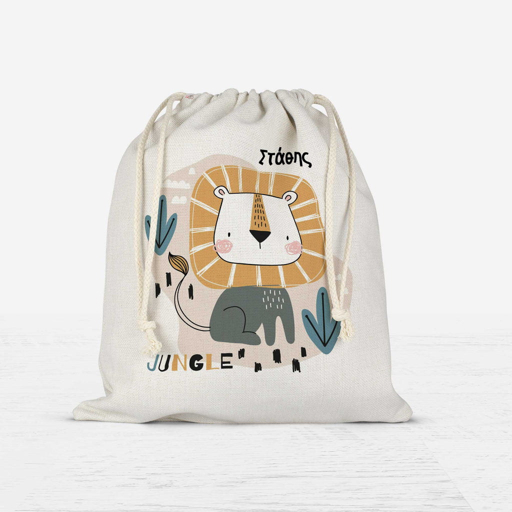 Jungle Lion - Drawstring Bag Linen