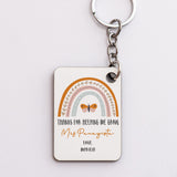 Teacher Rainbow - Wooden Keyring (One Side Print) - GOTShirts