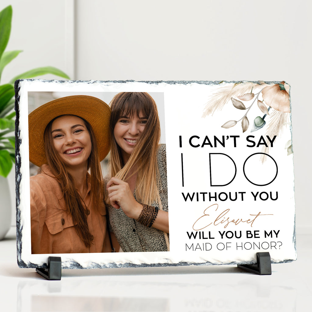 Will You Be My Maid Of Honor - Rock Photo Slate